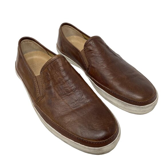 Frye Gavin Sneaker in Brown Leather Mens Size 8 Slip-on Casual Distressed - Picture 3 of 10